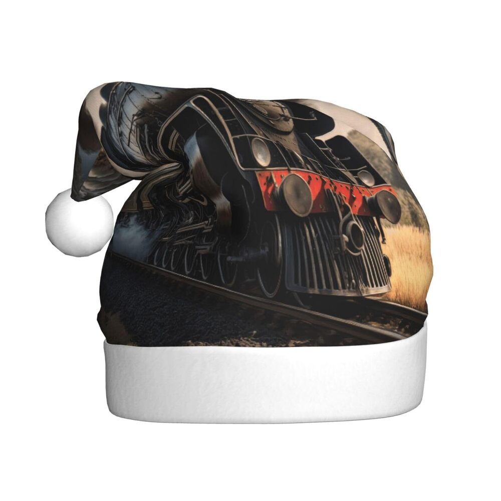 6204 Train Christmas Hat for Adults, Santa Hats, Holiday Hat for Xmas New